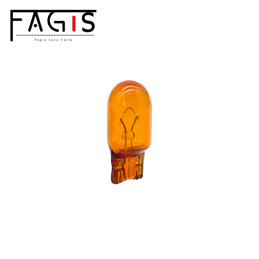 Fagis 10 قطعة T10 158 194 WY5W 12 فولت 5 واط الطبيعية العنبر ضوء إسفين إشارة مصباح أداة ضوء القراءة ضوء التخليص الهالوجين مصباح