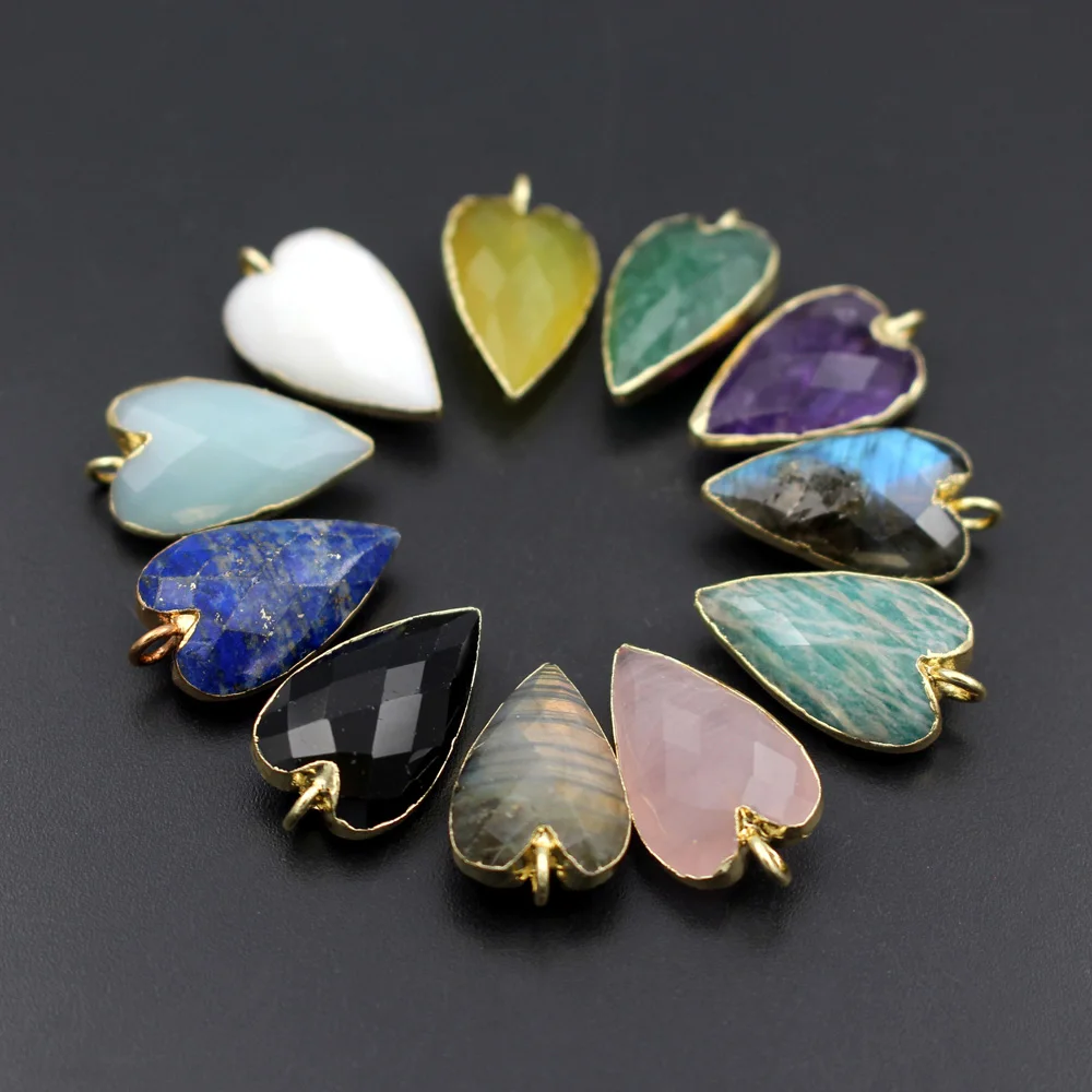 

6pcs Colors Natural Stone Pendant Lapis Crystal Stone Arrow Head Healing Point Pendants Charms DIY Jewelry Accessories