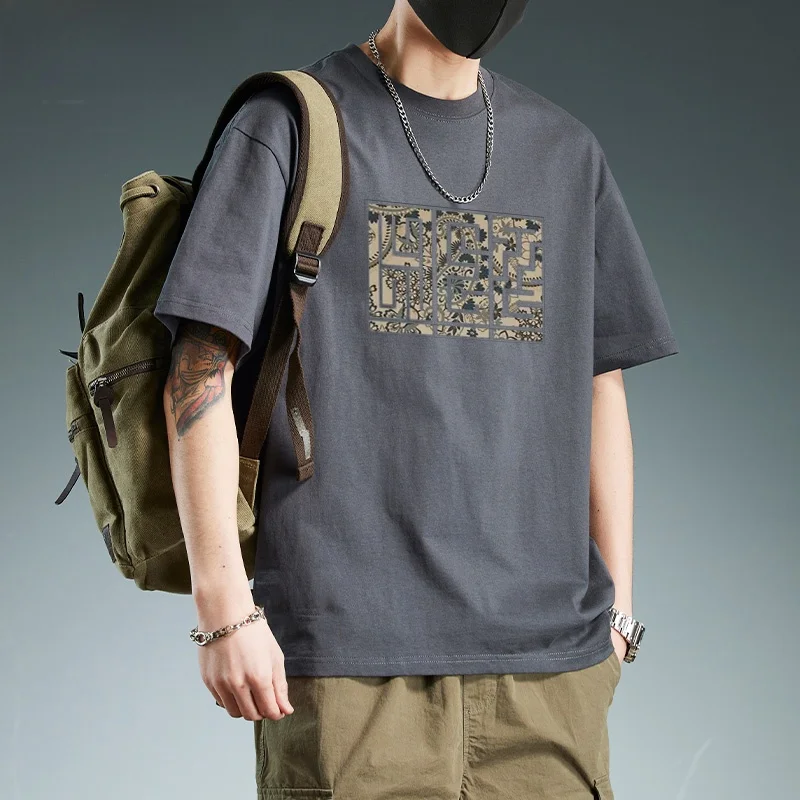 Dark gray-2208 short sleeves-100% cotton