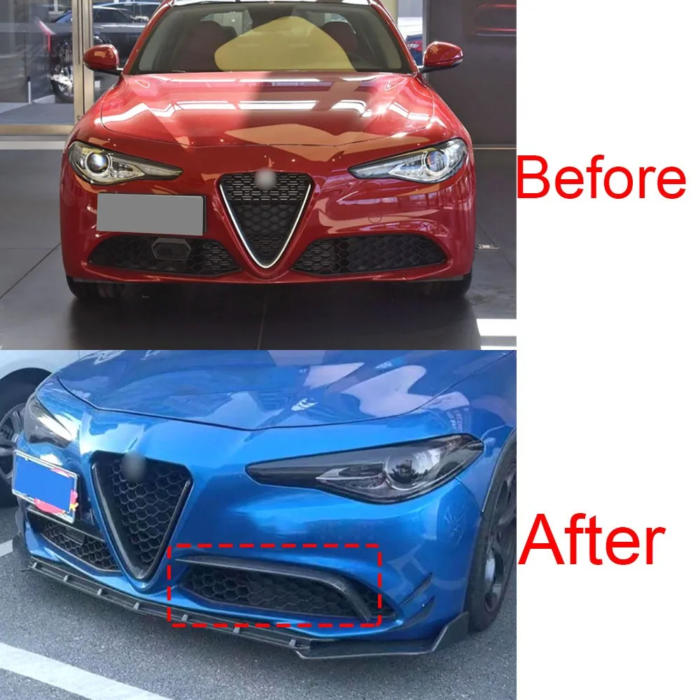 

Carbon Fiber Fog Lamp Bumper Fins Trims Decoration for Alfa Romeo Giulia 2016 2017 2018 2019 Sport Standard FRP Car Accessories