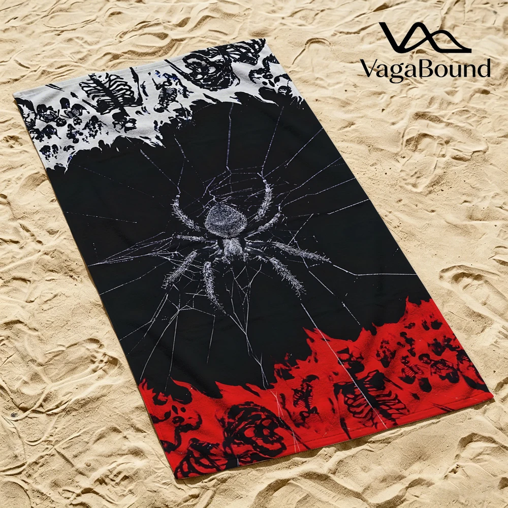 

Spider & Skeleton Art Luxury Beach Towels Crafted from Combed Cotton Plush and Absorbent Beach Towel or Pool Towels