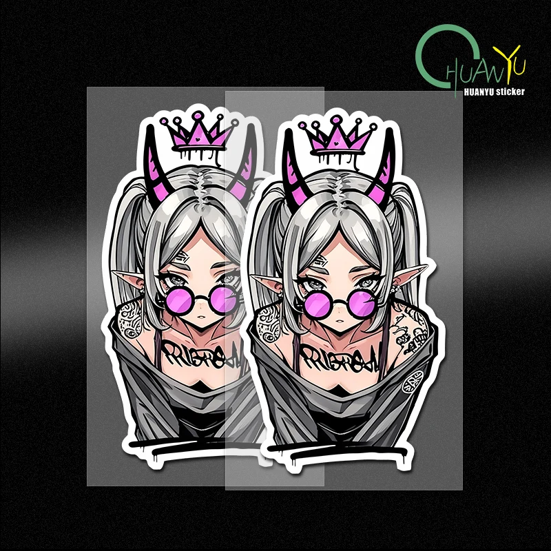Fashionable Frieren Graffiti Design Wall Stickers Cool Personality Laoptop Air Conditioner Decals Waterproof Bedroom Decor