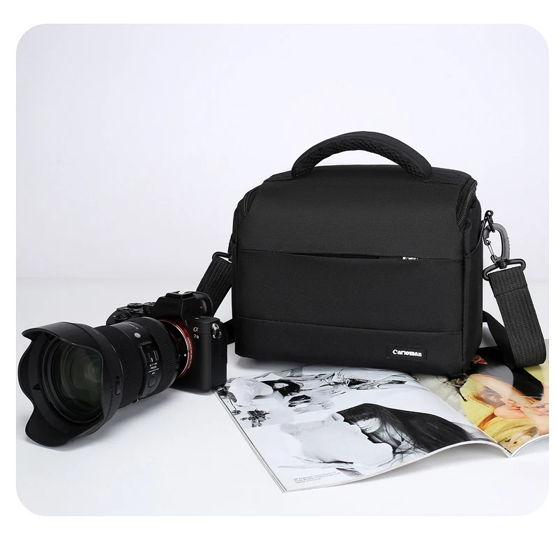Bolsa portátil para câmera dslr, bolsa de ombro de nylon, acessórios para câmera sony nikon canon panasonic fuji slr