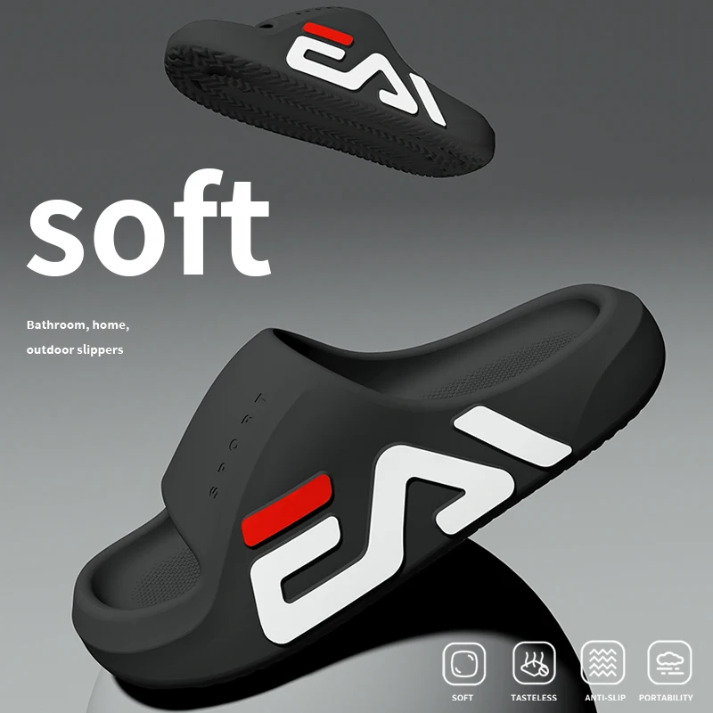 

Extra-thick Sole Men Soft Air Cushion Casual Slippers EVA Sandals Fashion Flip Flops Outdoor Summer Seaside Beach Shoes