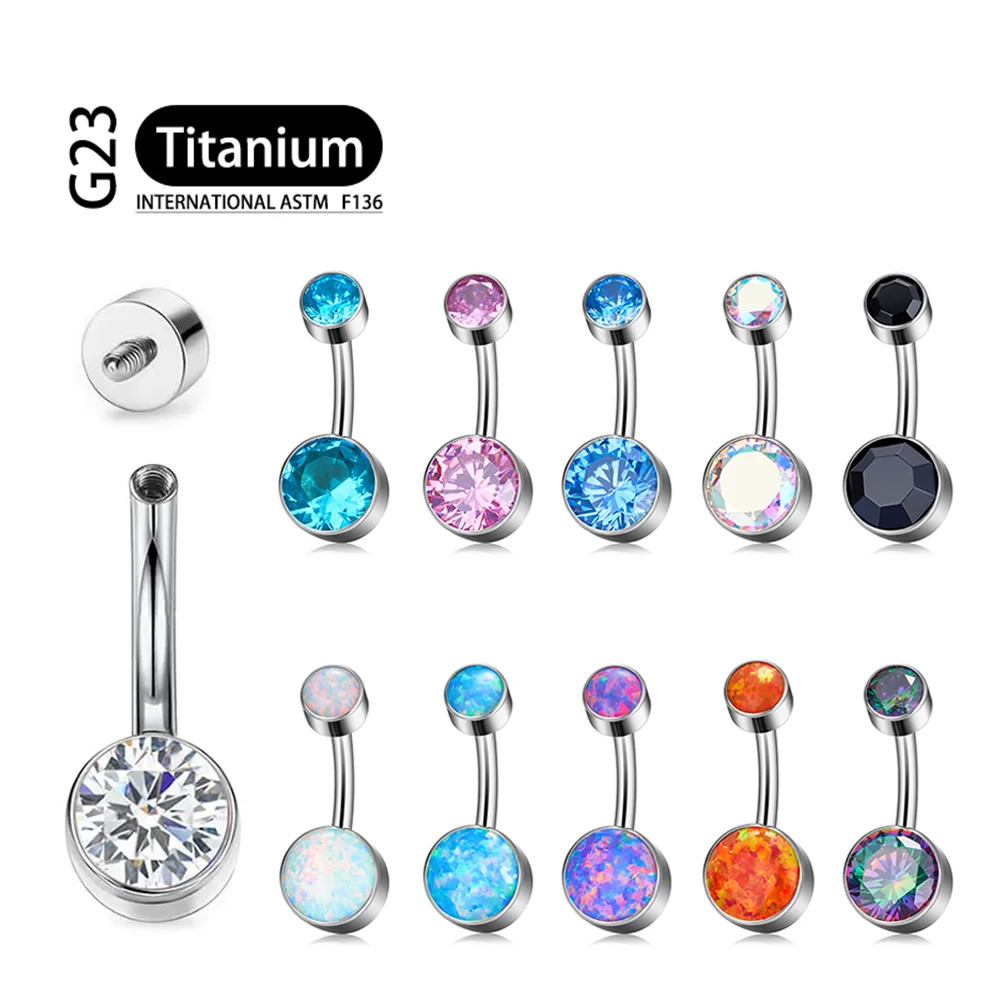 G23 TItanium Sexy Belly Button Piercing 14G Internal Thread Navel Piercing High Quality Mirror Polished Body Jewelry Wholesale