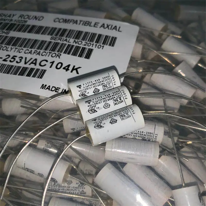 Genuine for VISHAY 0.1UF 253VAC 400V MKT Copper Pin Non-Polar Coupling Capacitor  50pcs