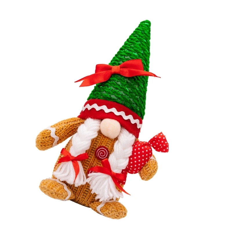 Bộ sưu tập đồ trang trí Giáng sinh Gingerbreads Man Gnomes Đồ trang trí ngày lễ A0KC