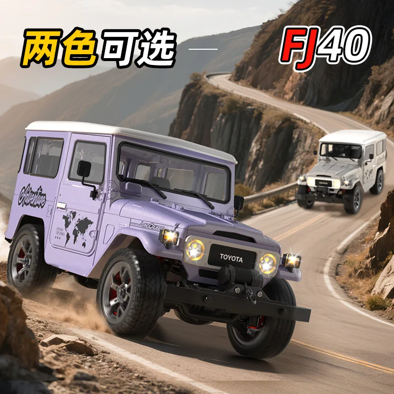 Model symulacyjny samochodu zdalnie sterowanego FJ40 w skali 1/16 z metalowym wykończeniem, funkcją dymu i podświetlenia, napędem na sznurkowy napęd HG4-211