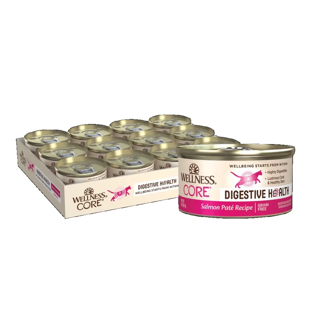 

Wellness CORE Digestive Health Salmon Pate Wet Cat Food, 3 Ounce Can (Pack of 12)