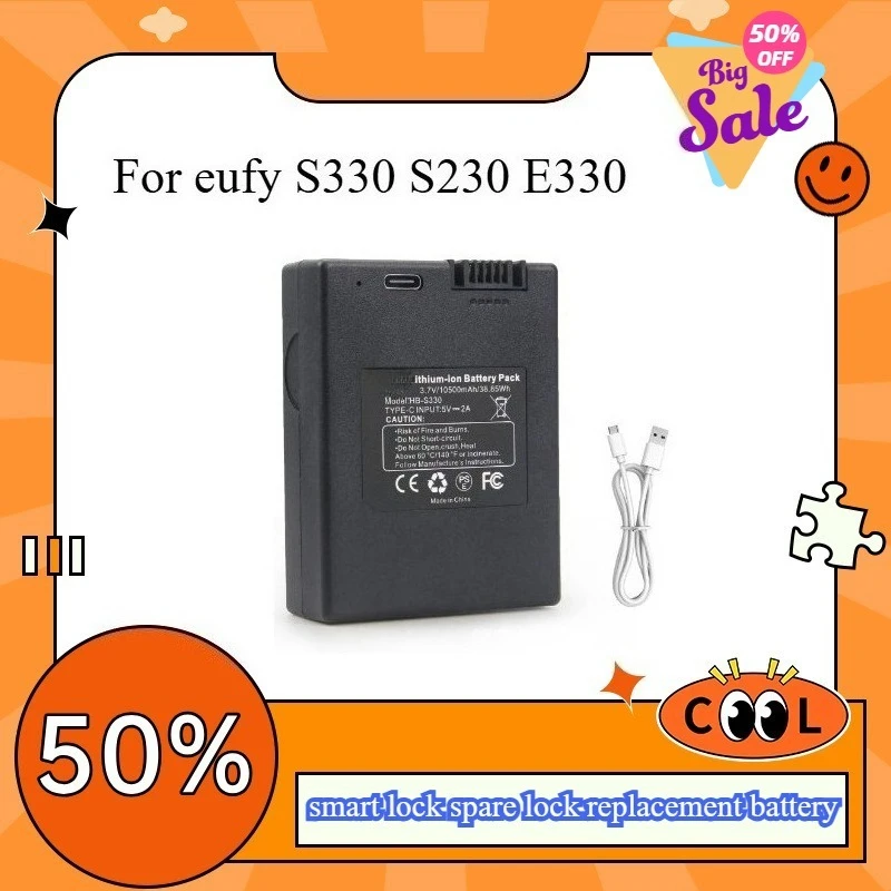 For eufy S330 S230 E330 door lock battery replacement rechargeable battery for smart lock spare lock replacement battery
