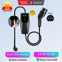 Junsun ev charger wallbox 7kw 32A 3.5KW 16A 3Phase 11KW 16A 22KW 32A Type 2 Car fast charging plug to plug with Type 2 Bracket