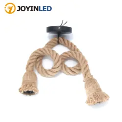 Cabeças duplas E27 Edison Bulbo Hemp Rope Pendant Light Creative Industrial Style Pendurado Lâmpada para Home Light Decoração