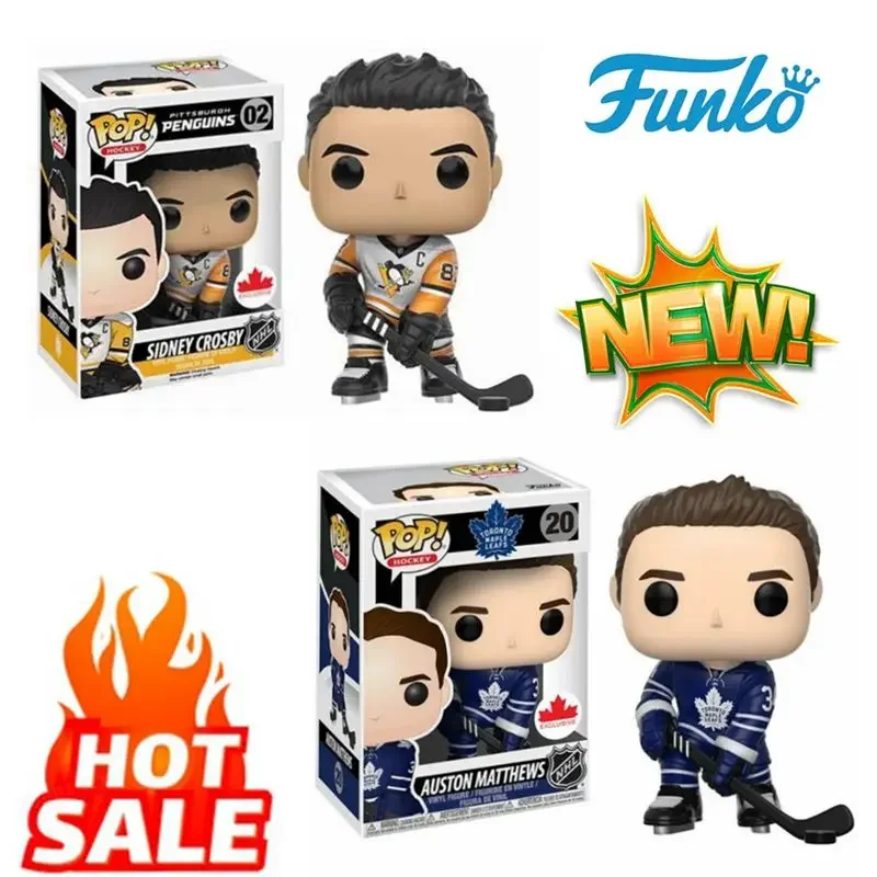 FUNKO New Hockey Doll PENGUINS Sidney Crosby #02 Auston Matthews #20 Vinyl Action Figure Exclusive Collection Model Boy Kid Toys