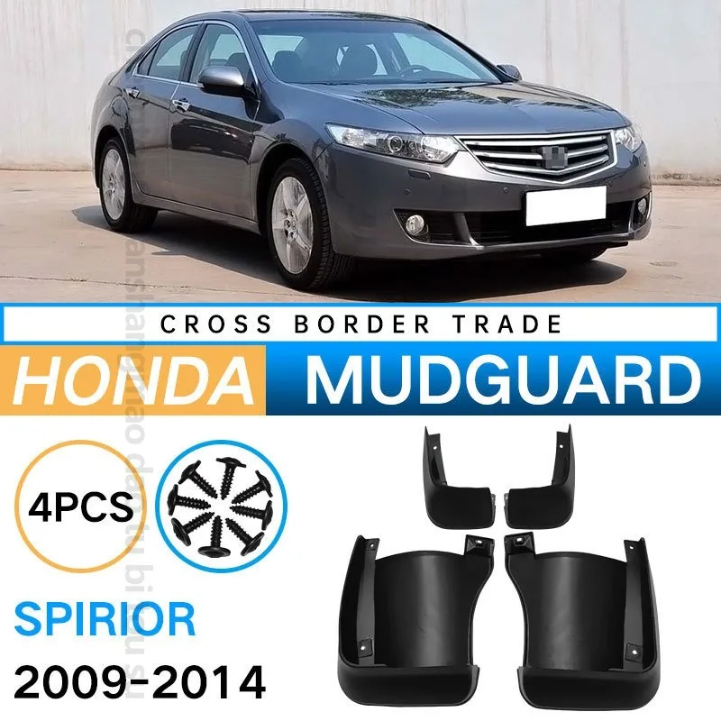 Mudguard Car Accessories For Honda Spirior 2009-2014 Mud Flaps For Fender 4PCS Black ABS Splash Guards  Set