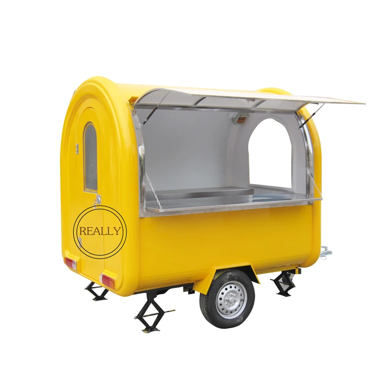 

220 cm long 160 cm wide mobile food cart stainless steel food trailer food trucks for sale