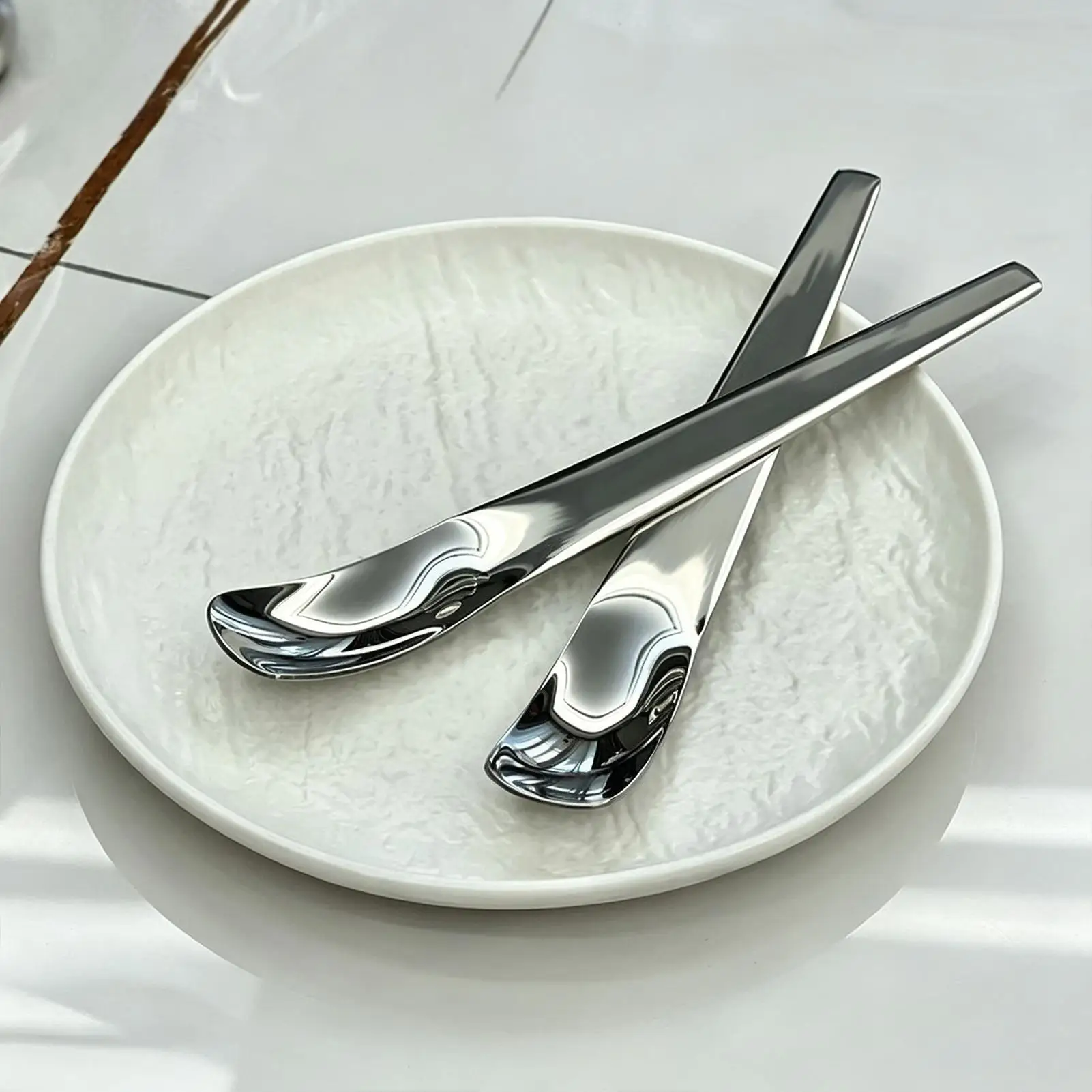 Dessert Spoon Long Handle, Mixing Yogurt Oatmeal Spoon Exquisite Coffee Spoon, Stainless Steel Cake Spoon Jar Ice Cream Spoon