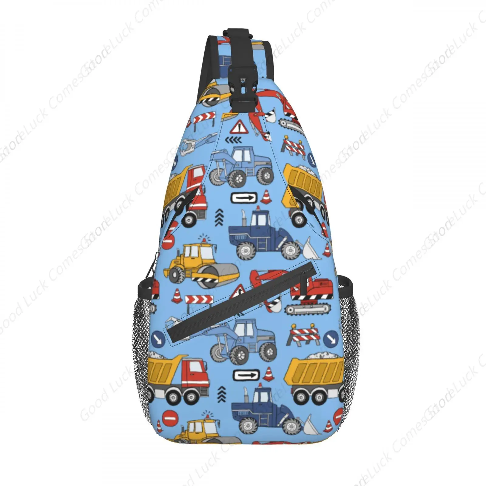 

Cartoon Construction Vehicles Crossbody Bags Trendy Sling Backpack Chest Shoulder Bag Gym Cycling Travel Hiking
