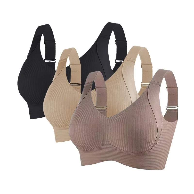3Pcs Women's Push-Up Bra Non-Wire Lift Bra Set