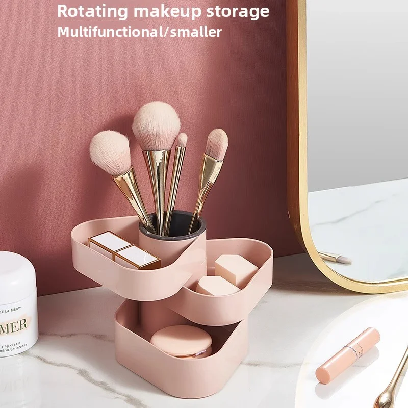 

Cosmetic storage box rotating lipstick skin care rack necklace jewelry box multi-layer brush pen holder box