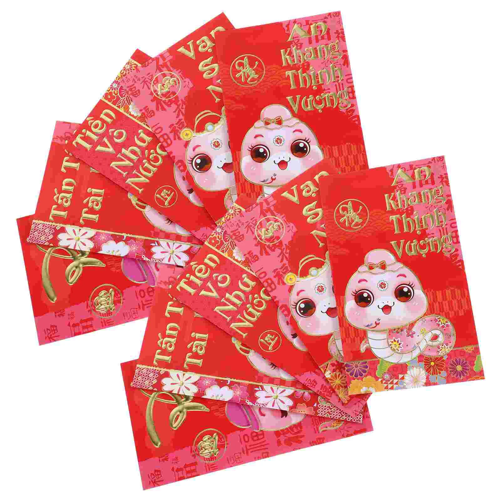 

30 Pcs Year of The Snake Spring Festival Red Envelope 2025 Lunar Lucky Money Bag Chinese New Paper Packet