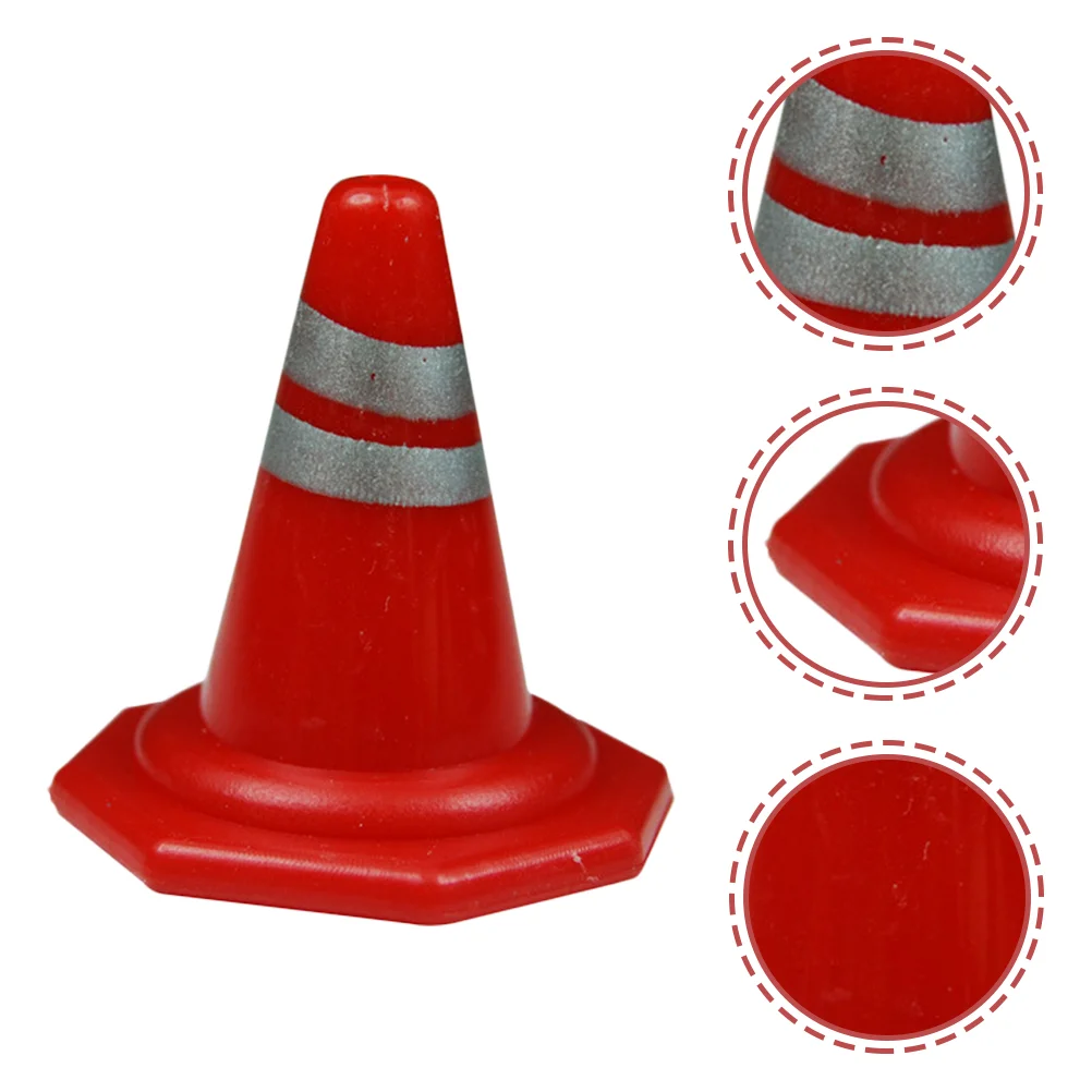 Traffic Cones Sign Roadblock Simulation Props Toys Home for Kids Red Abs Teaching