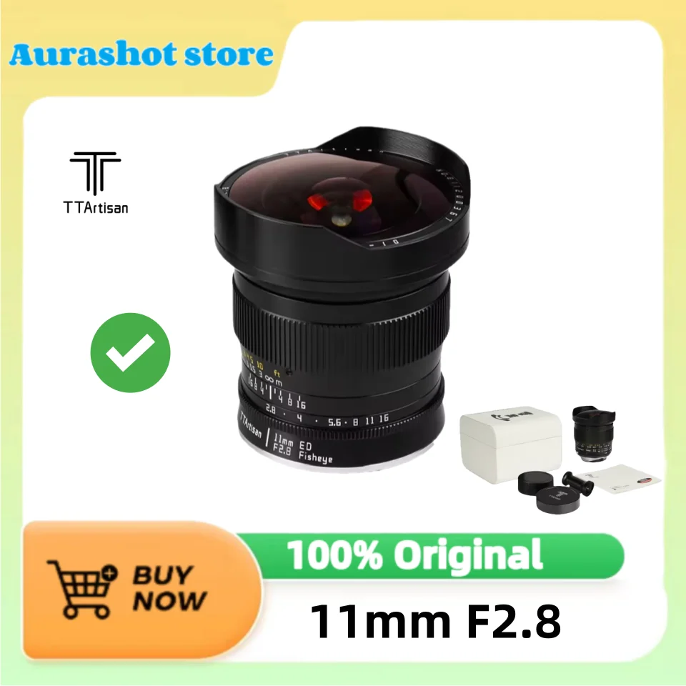 TTArtisan Full Frame 11mm F2.8 Full Frame Fish-eye Lens for Sony E a6500 Canon RF Nikon Z z6 z8 Leica Lumix L Mount Cameras