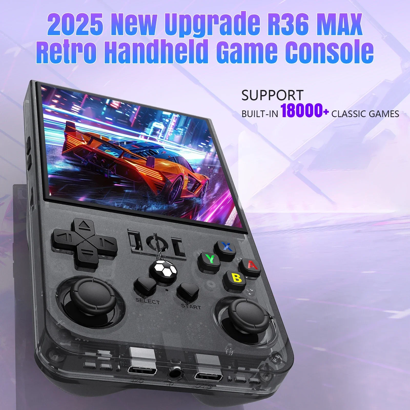 

Open Source R36MAX Retro Handheld Video Game Console RK3326 Chip 64/128G Portable Pocket Game Player 4 HD Screen Game Console
