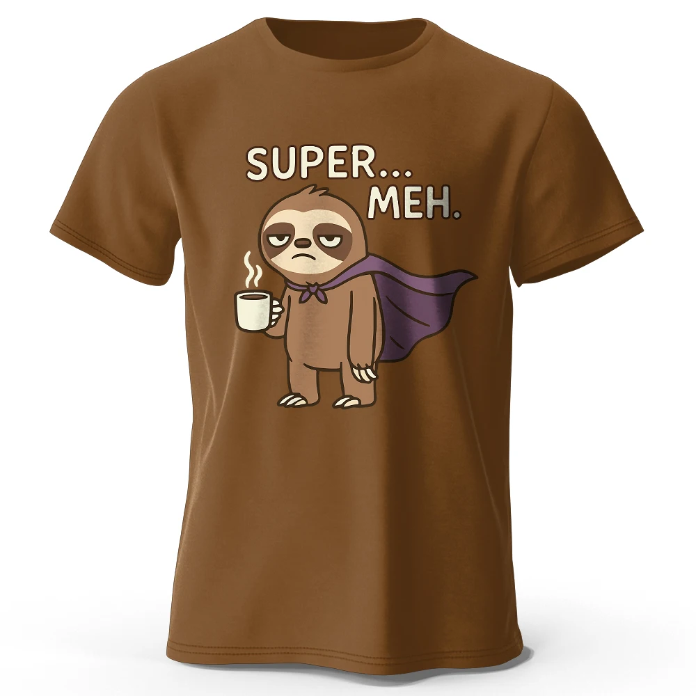 

Super Meh Graphic T Shirt Men Women Soft Cotton Blend Tee 2026 Summer Apathetic Slacker Harajuku Unisex Oversized Casual Tops