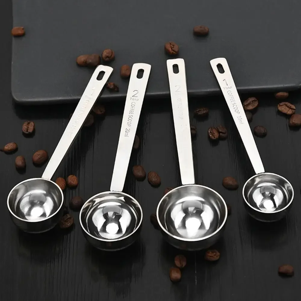 High-quality Stainless Steel Measuring Spoon Blending 5/10/15/20/30ML Coffee Scoop Thicken Powder Spoon Coffee