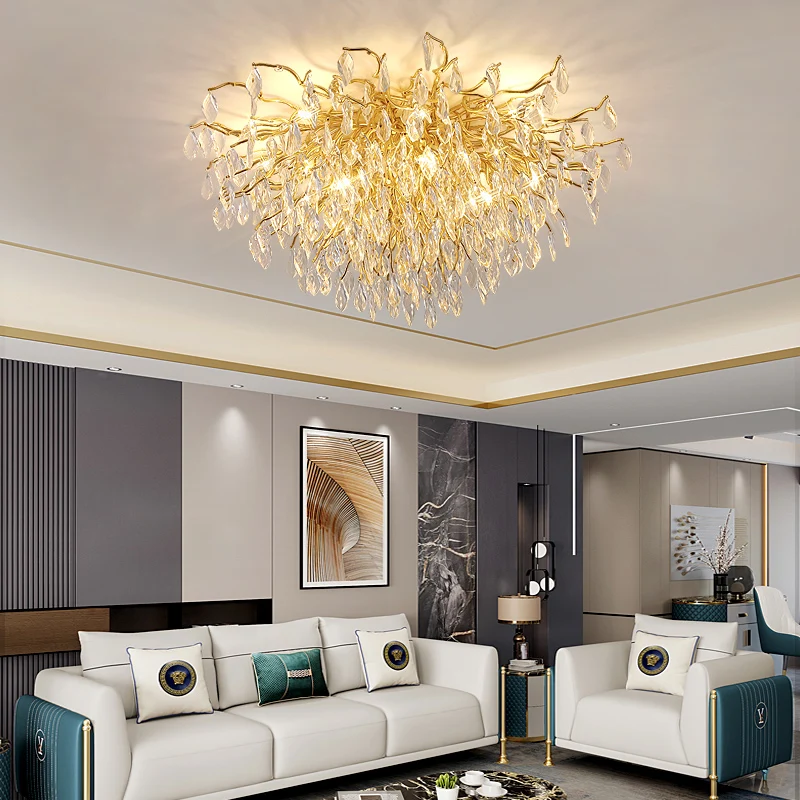 ثريا كريستال فاخرة للمطبخ وغرفة المعيشة وغرفة النوم ثريا فاخرة حديثة معلقة على السقف على شكل شجرة كريستالية #3