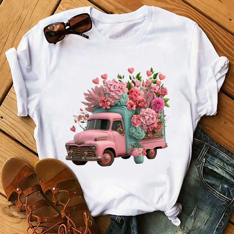 Cartoon cute festooned vehicle fashion DTF Sticker Heat Transfer Clothes Ironing on DIY T-Shirt Washable Vinyl Patch girl & boy