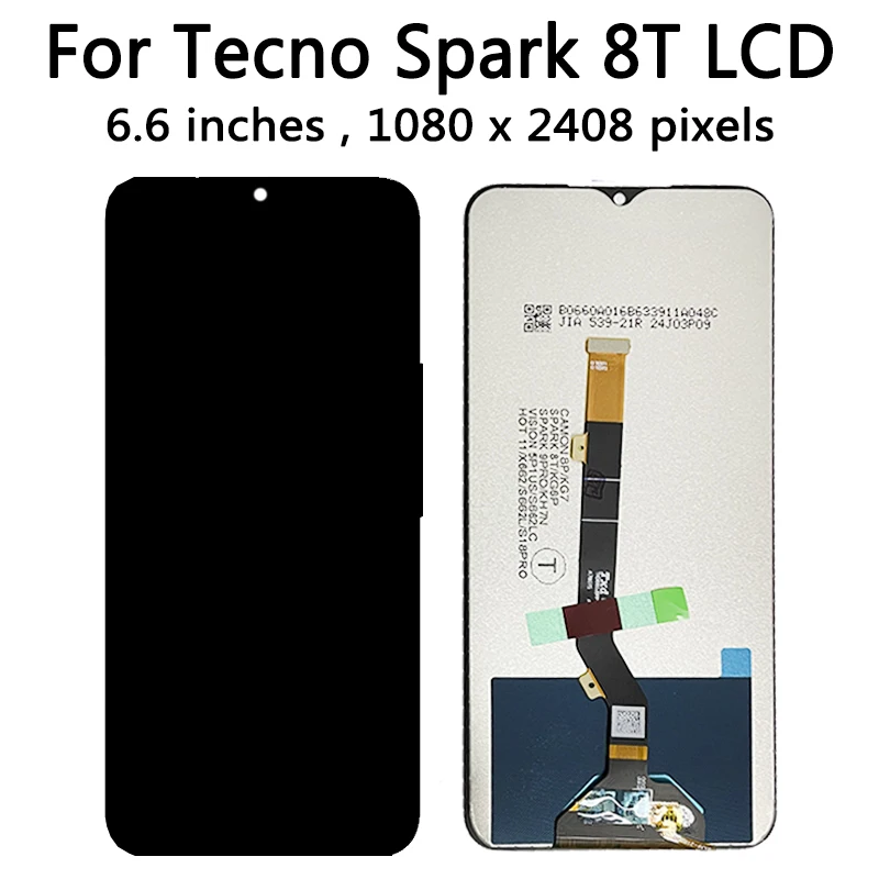 100% Tested For Tecno Spark 8 /8C/8P/8T/8 Pro LCD KG6 KG5k KG6p KG7H KG8 Display Touch Screen Digitizer Panel Parts