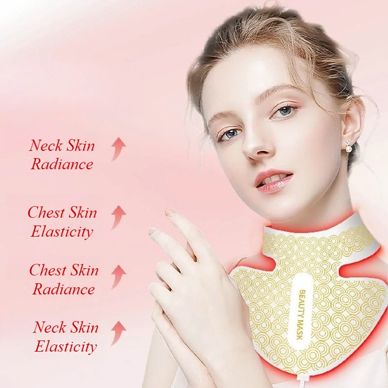 Siliconen nekrimpel Huidverzorgingsapparaten Huidverstrakking LED-nekmasker Hals Roodlichttherapieapparaat Esthetiek Gezichtsbehandelingsapparatuur