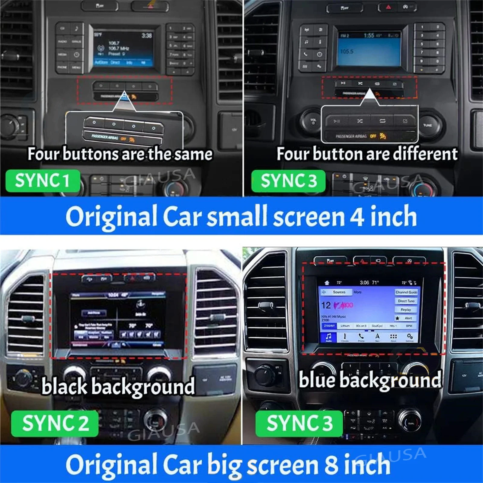 14.4 Inch Android 8+128GB For Ford F150 F250 2015-2021 Tesla Style Car GPS Navigation Multimedia Player Radio Tape Headunit HD