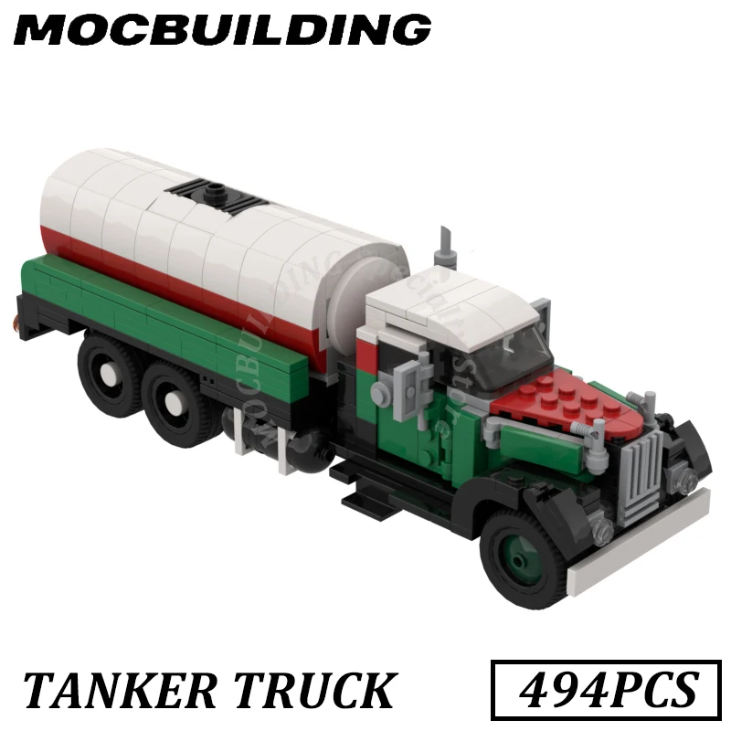 

Vintage Tanker Truck Car Model MOC Building Blocks Brick Toys Construction Gift Present