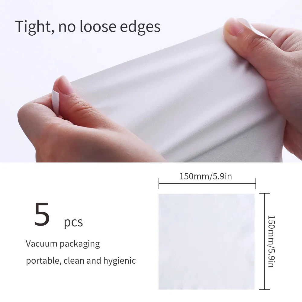 K&F Concept 5 Pcs Microfiber Cleaning Cloths Individually Vacuum Wrapped for Camera Lens Cell Phones LCD Screens and Glasses