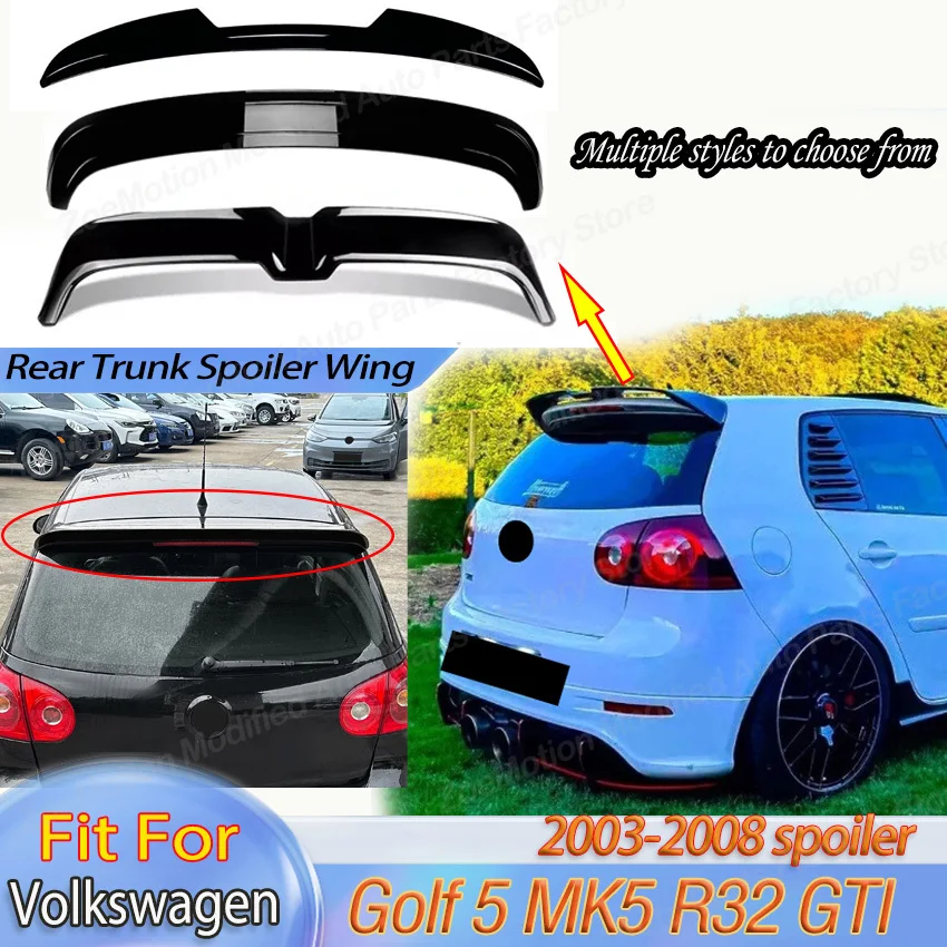 

For VW Volkswagen Golf 5 MK5 R32 GTI 2003-2008 Rear Trunk Spoiler Wing Shark Fin Rear Boot Lip Ducktail Body Kits Tuning Trim
