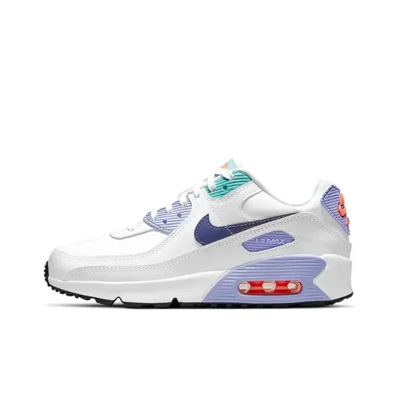 

Мужские и женские кроссовки Nike Air Max 90 NRG, нескользящие, износостойкие, удобные, низкий крой, повседневные кроссовки, белый фиолетовый