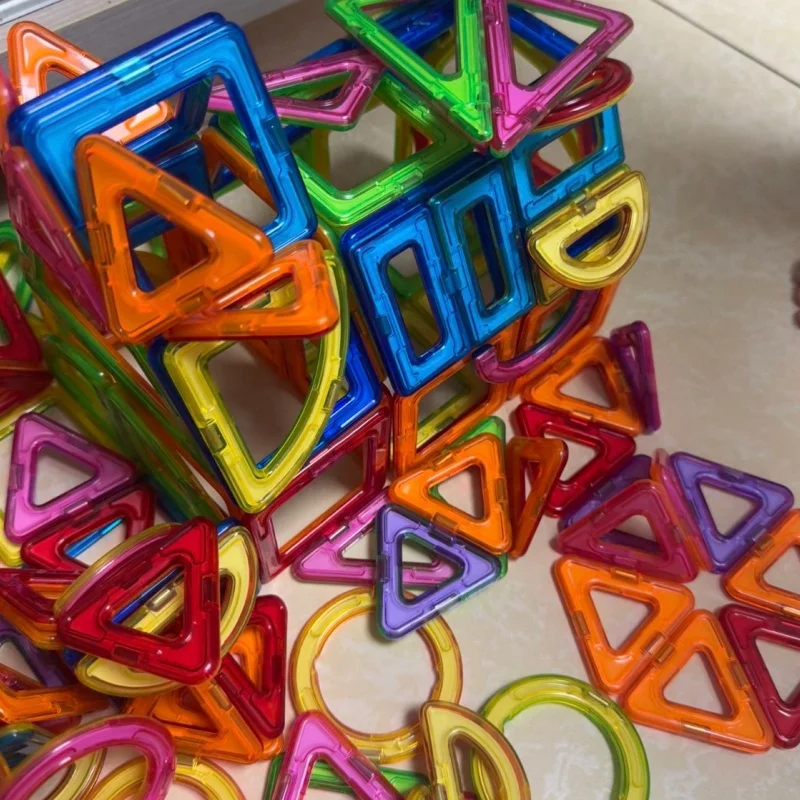 Magnet Building Tiles Magnetic Blocks Construction Set Diy Montessori Educational Toy Gifts For Preschool Boys Girls Toddlers