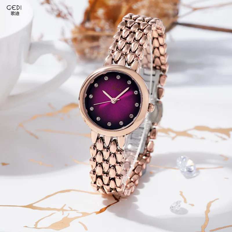 

Fashionable Women's Watch Round Dial High end Temperament Waterproof Quartz Watch Ladies' gift