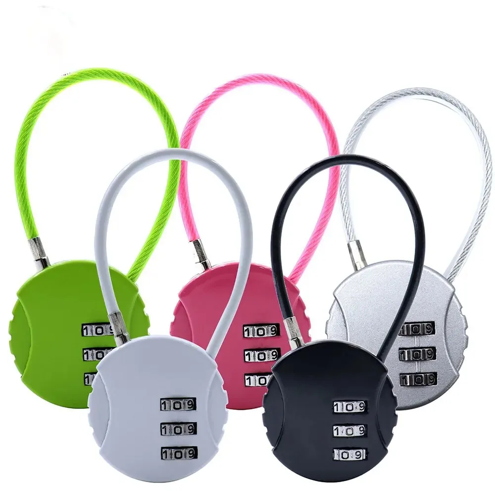 

Wire combination digital lock padlock gym box lock car basket helmet lods student lock bag luggage mini small lock for kids
