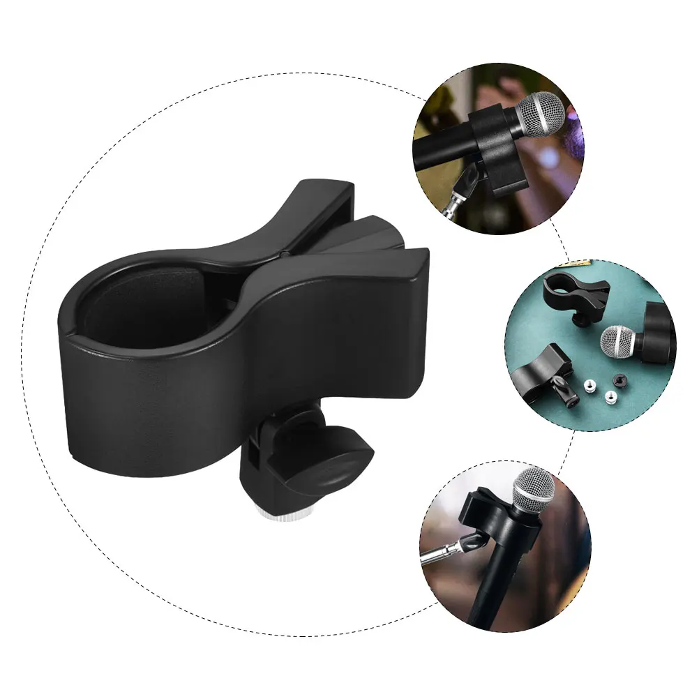 

Microphone Shock Mount Universal Clip Holder Clamp Adjustable Angle Black Handheld