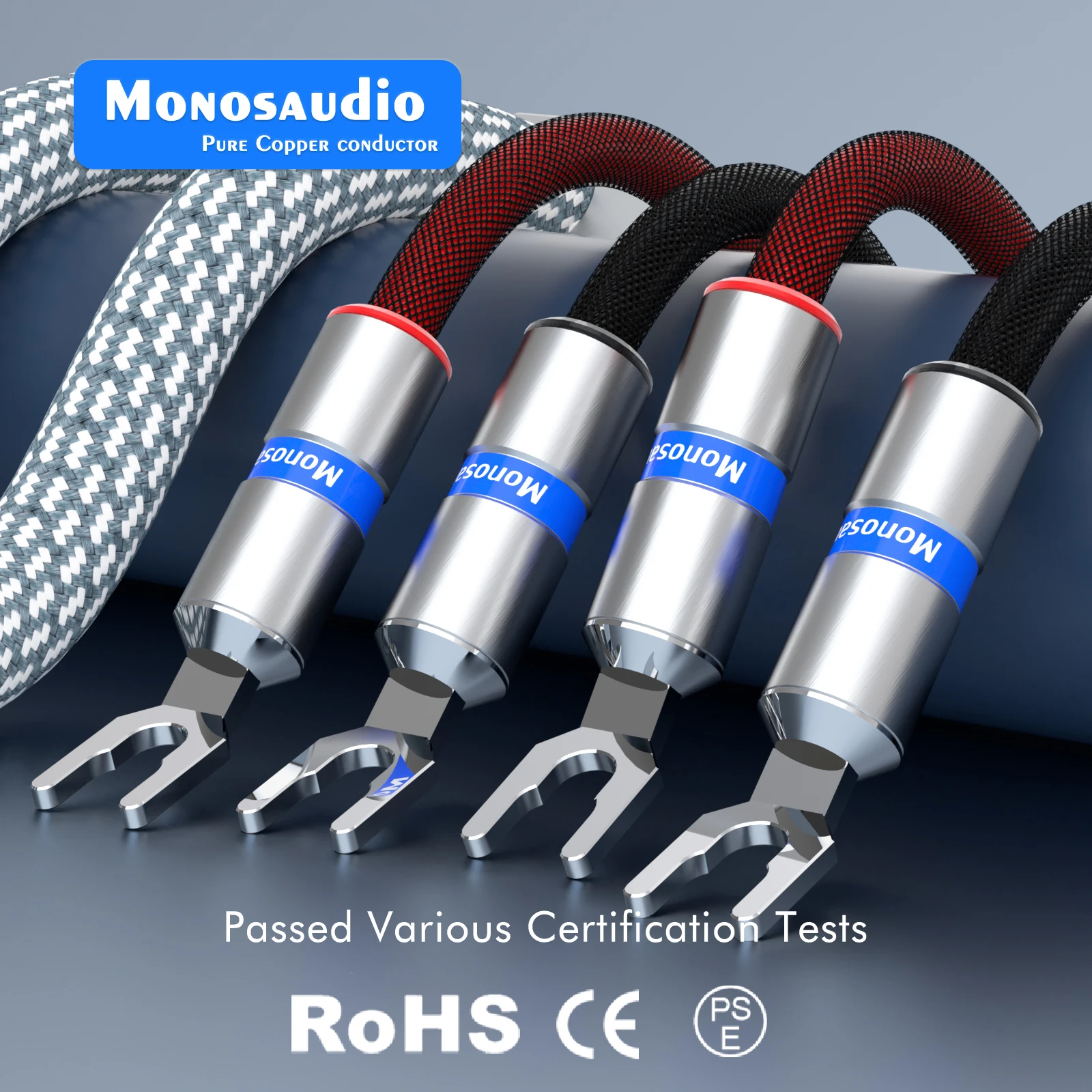 Monosaudio S803S2R OCC Multi-Core Kupfer versilbertes High-Fidelity-Audio-Lautsprecherkabel: Premium-Performance für Sound Enthusia – Detail 8