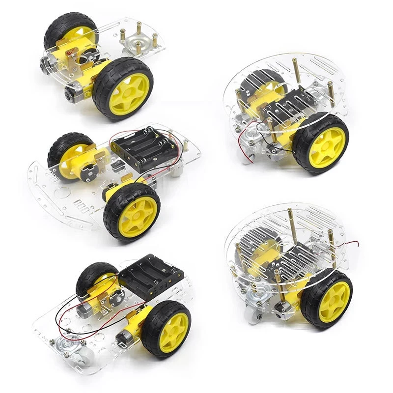 

1set DIY Avoidance Tracking Motor Smart Robot Car Chassis Kit With Speed Encoder Battery Box 2WD 4WD Module For UNO R3