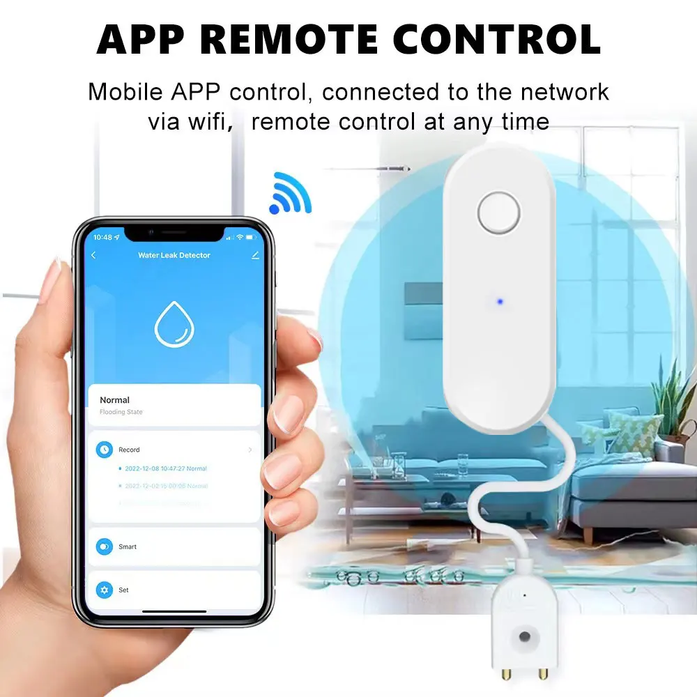 Wifi Waterniveau Sensor Tuya Lekkage Alarm Overstromingslek Detector Smart Home Life App Water Waarschuwing Overflow Beveiliging Detectie