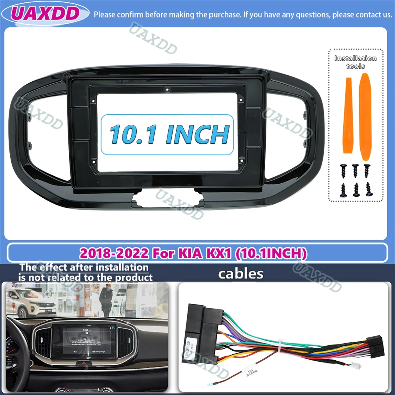 

10.1 inch 2 din Car radio Frame Adapter For kia KX1 2018-2022 Android Big Screen Audio Dash Fitting Panel Interior stereo video