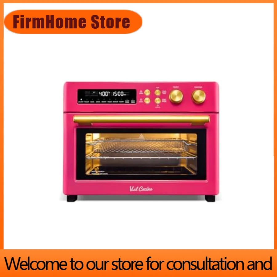 FirmHome StoreLimited Edition Happy Pink Infrared Heating Air Fryer Toaster Oven Extra Large Countertop Convection Oven 10-in-1