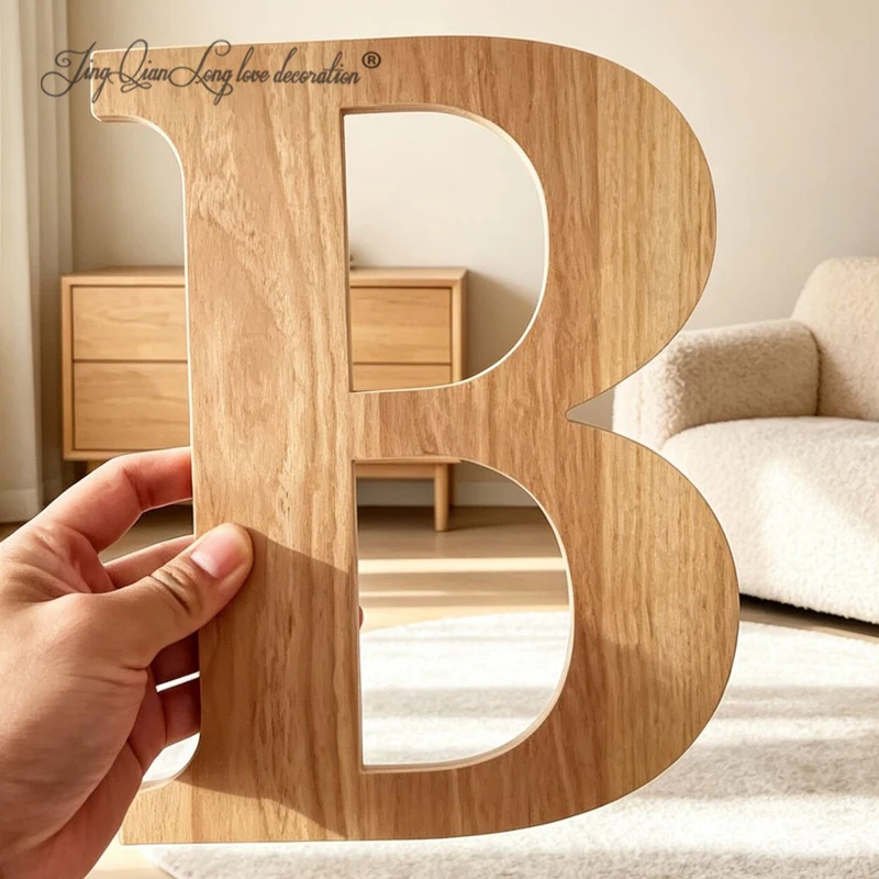 Decorative Wooden Alphabet Wall Art DIY Monogram Home Decor Alphabet Sign Handpainted Customizable Wood Alphabet