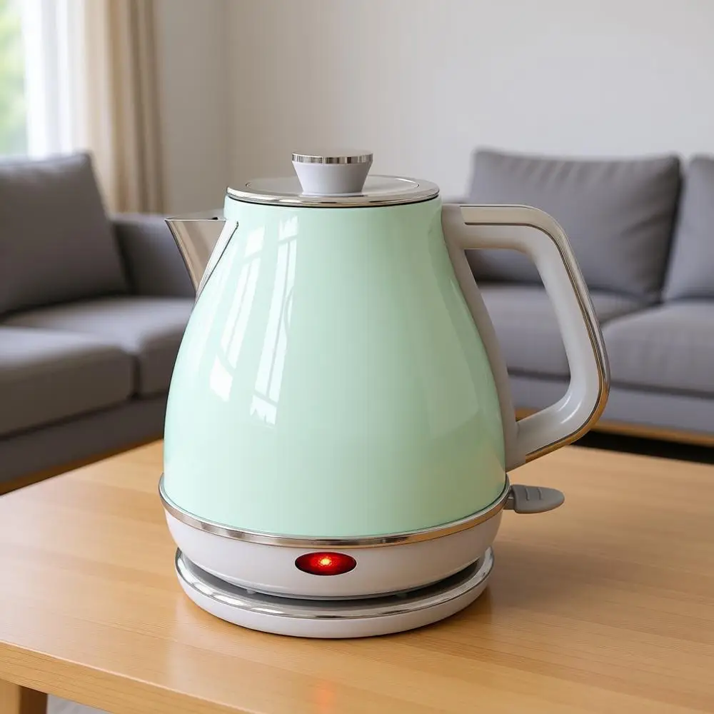 

Электрический чайник 1500 Вт, 1,0 л, в ретро-стиле, из нержавеющей стали, с автоматическим отключением и защитой от выкипания