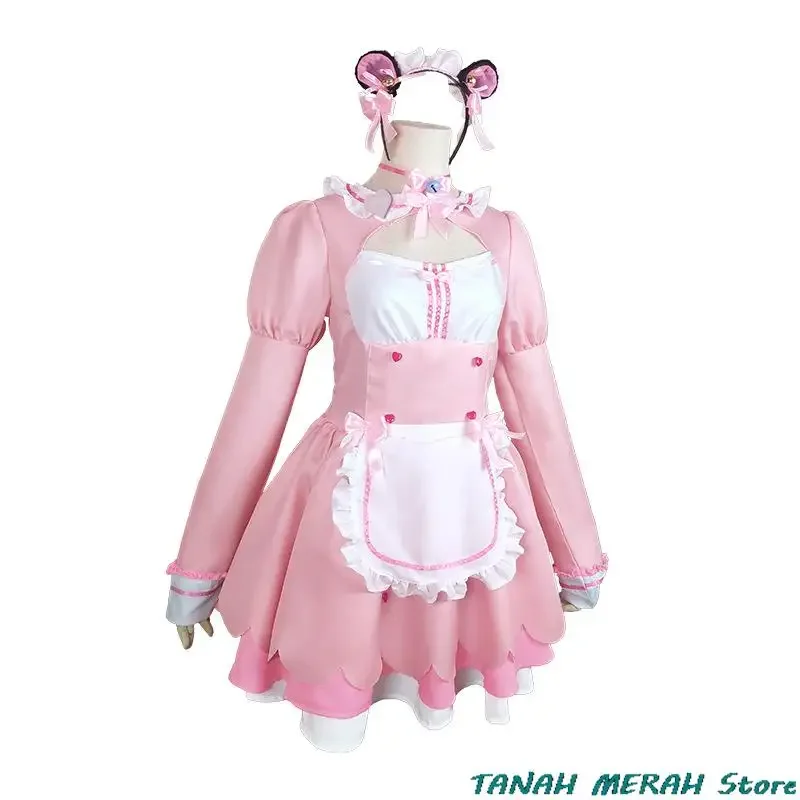 Gioco Anime Nekopara Chocola Vanilla Costume Cosplay Parrucca Abito da cameriera Lolita Servo Gonna Donna Sexy Kawaii Festa di compleanno Vestito